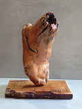 Scultura “Piede” in legno – Opera artigianale dipinta a mano ad acqua