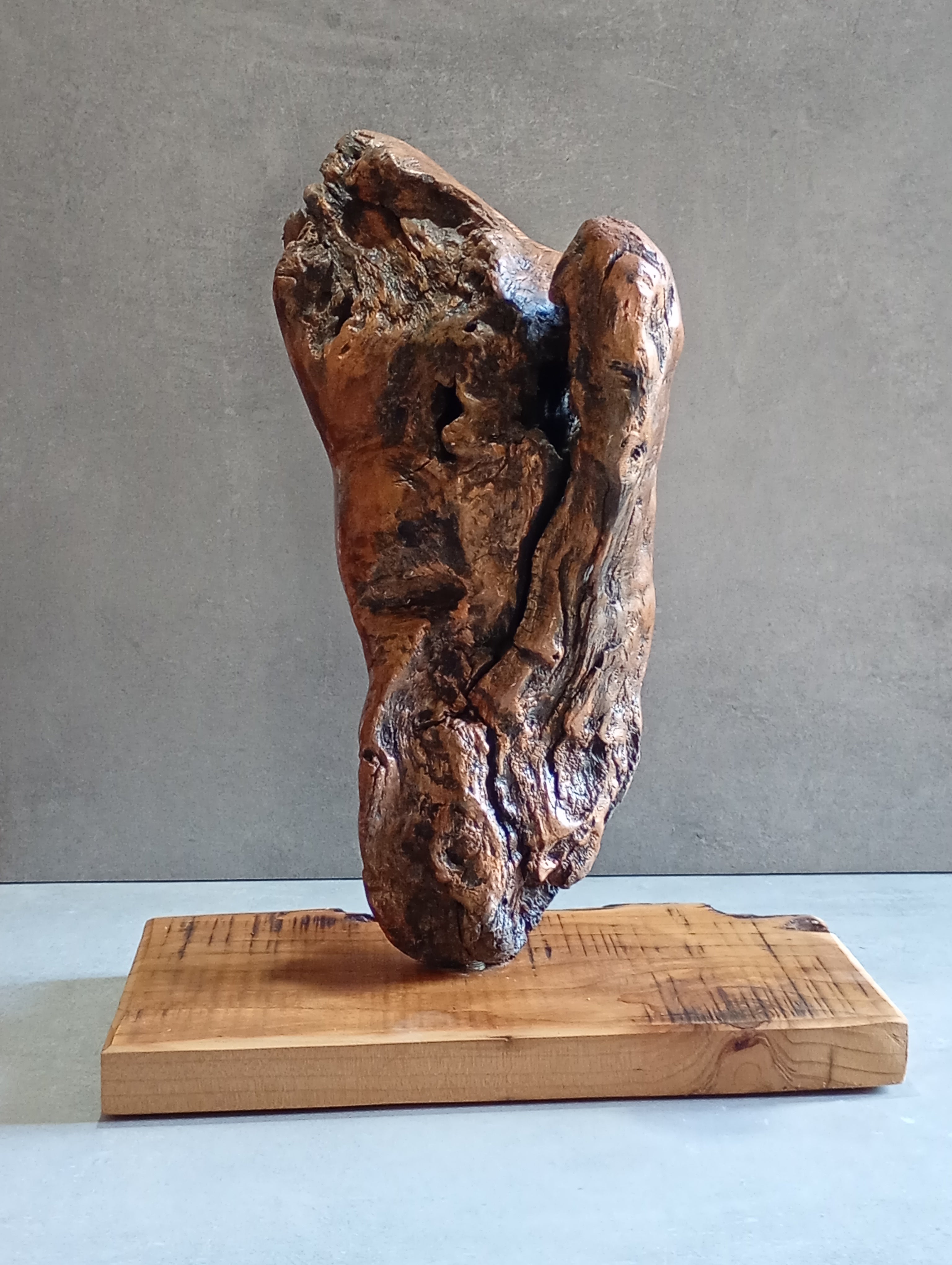 Scultura “Piede” in legno – Opera artigianale dipinta a mano ad acqua